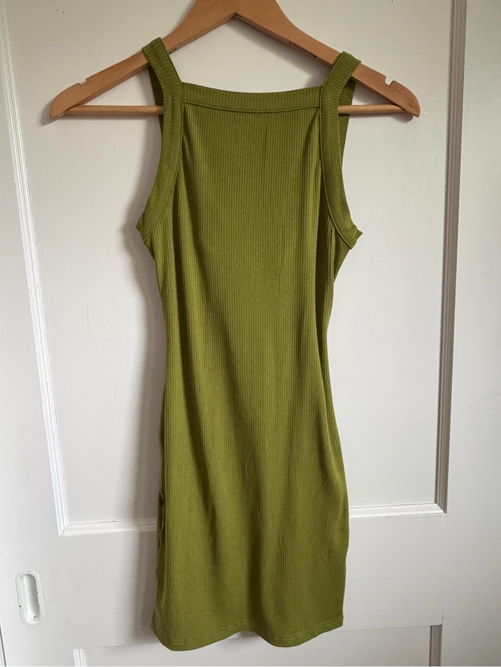 Olive Ribbed Bodycon Reversible Mini Dress